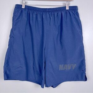 US Navy Men's 100% Nylon Brief Lined Elastic Waist Training Shorts Size L Active